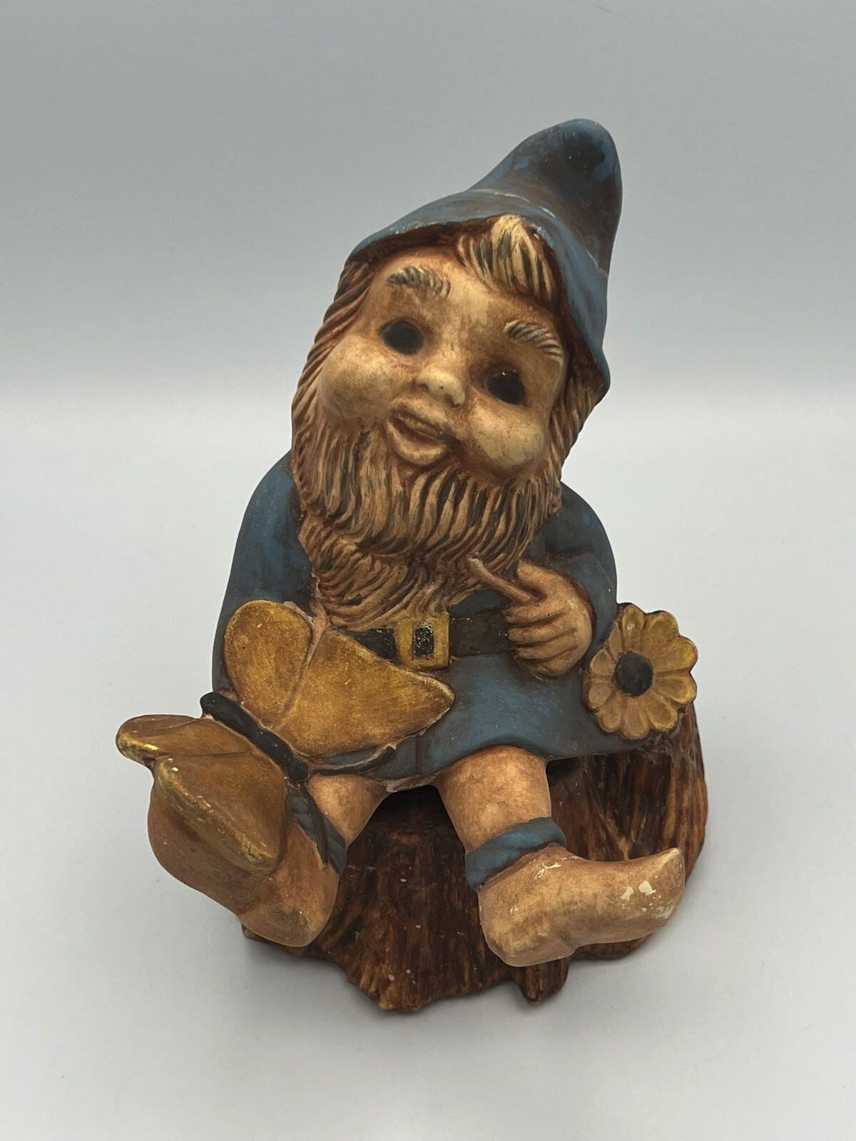 Vintage Atlantic Mold Ceramic Gnome Hand Painted Matte Finish