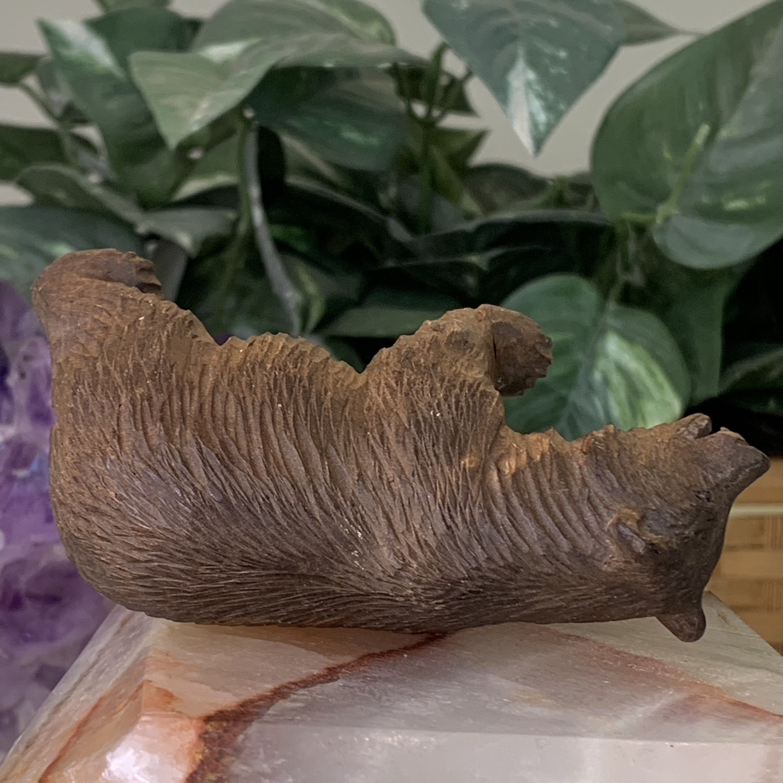 Vintage German or Swiss Black Forest or Brienz Carved Wood Bear Figurine Carving