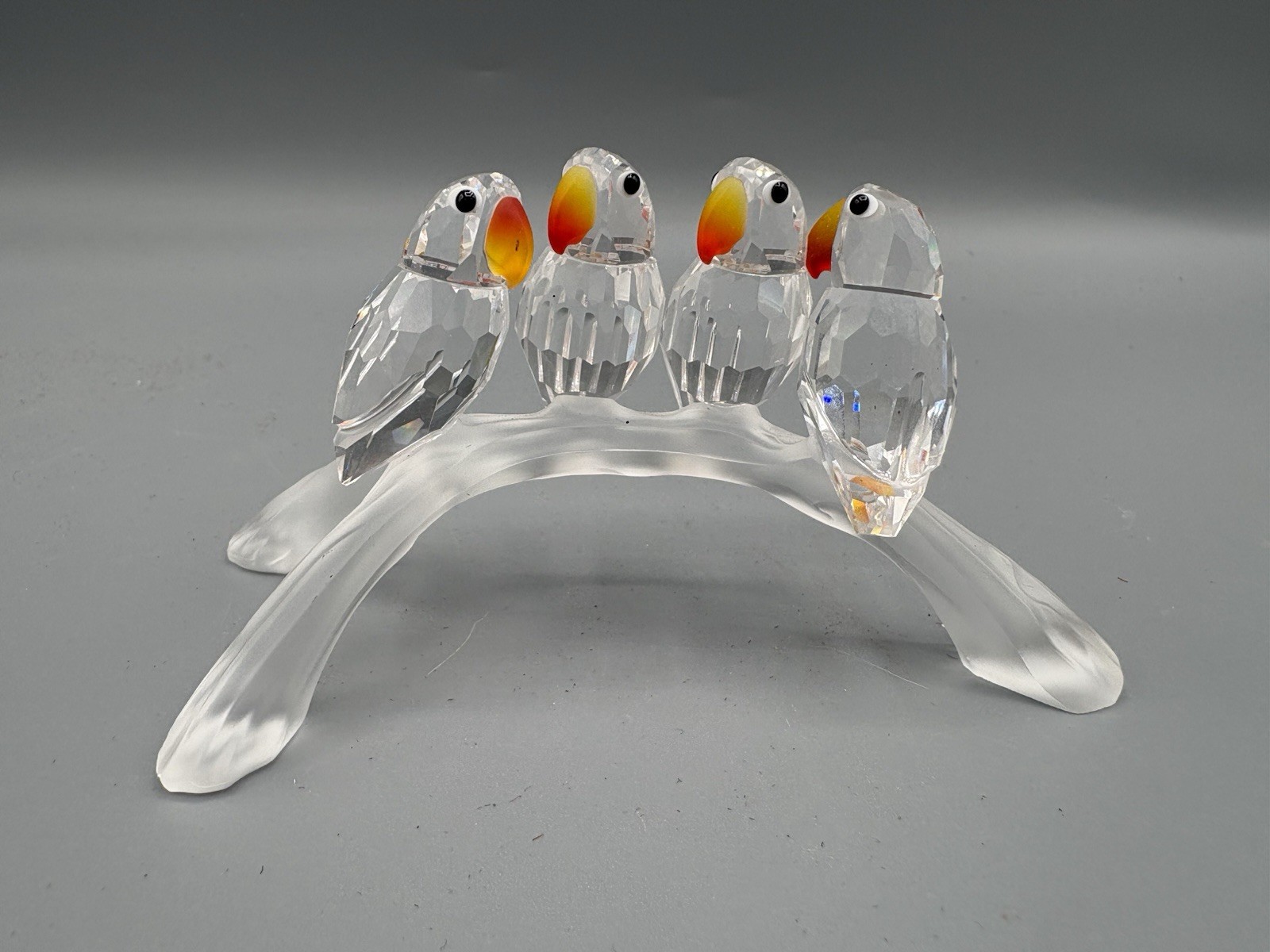 Swarovski Baby Lovebirds Crystal Figurine On a Branch # 199123
