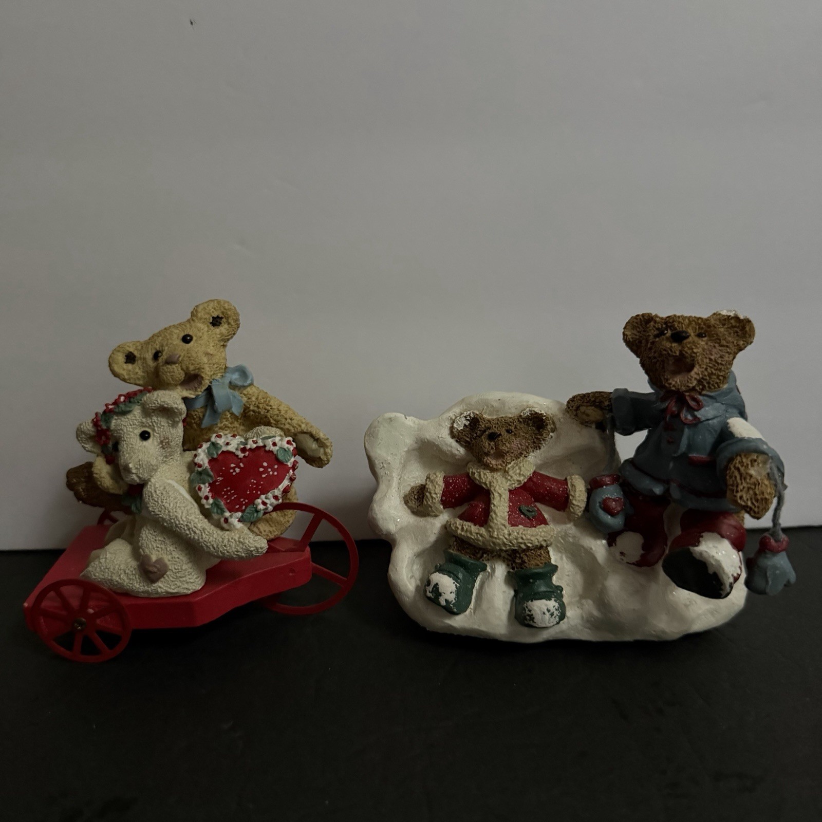 VTG Rare Perpetual Wooden Calendar Bear Of The Month with 12 Teddy Bear Figures