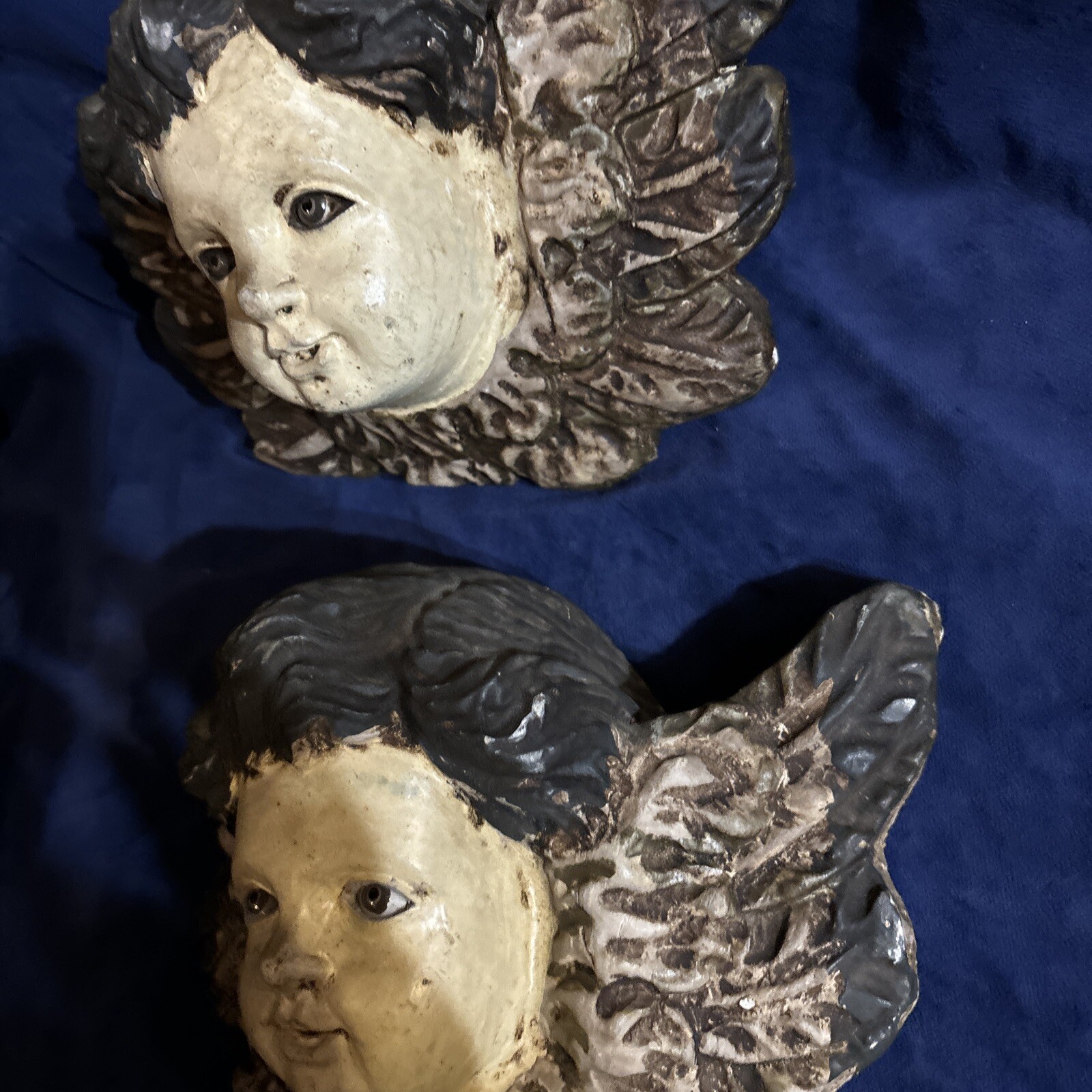 Antique Cherubs Angels Putties Spanisch Colonial Santos Style Plaster Figurines
