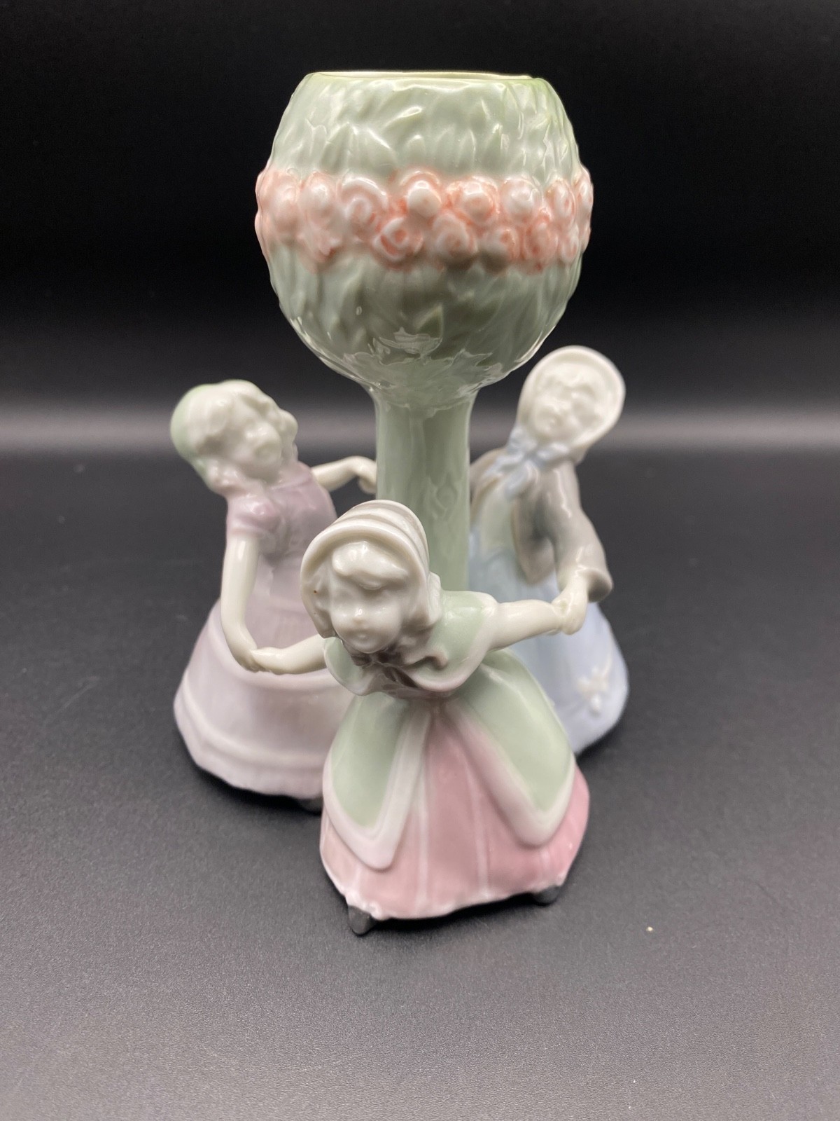 Gebruder Heubach porcelain candle holder figurine group children Antique /0711