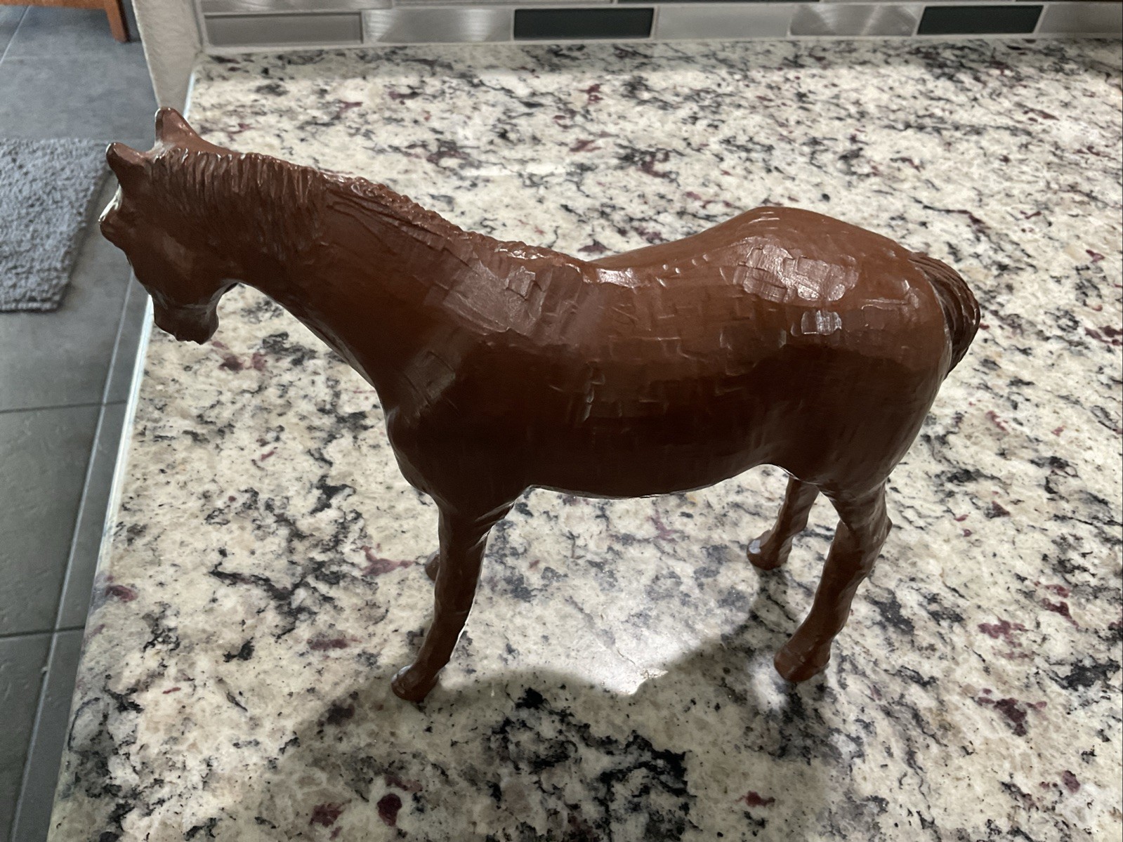 Vintage Pecan Resin Red Mill Mfg? Horse Figurine Handcrafted