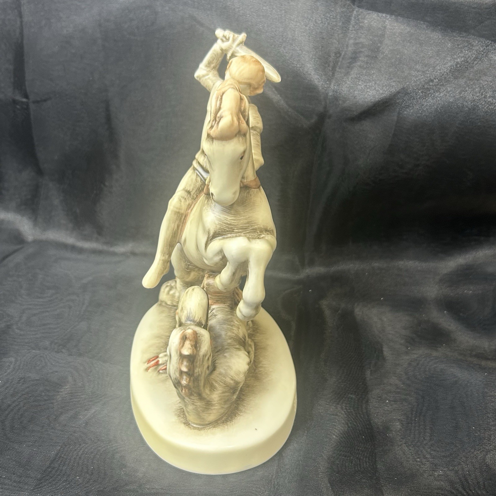 Goebel St. George & Dragon Figurine #55 W Germany Porcelain 5.5”L X 6.5”H VTG