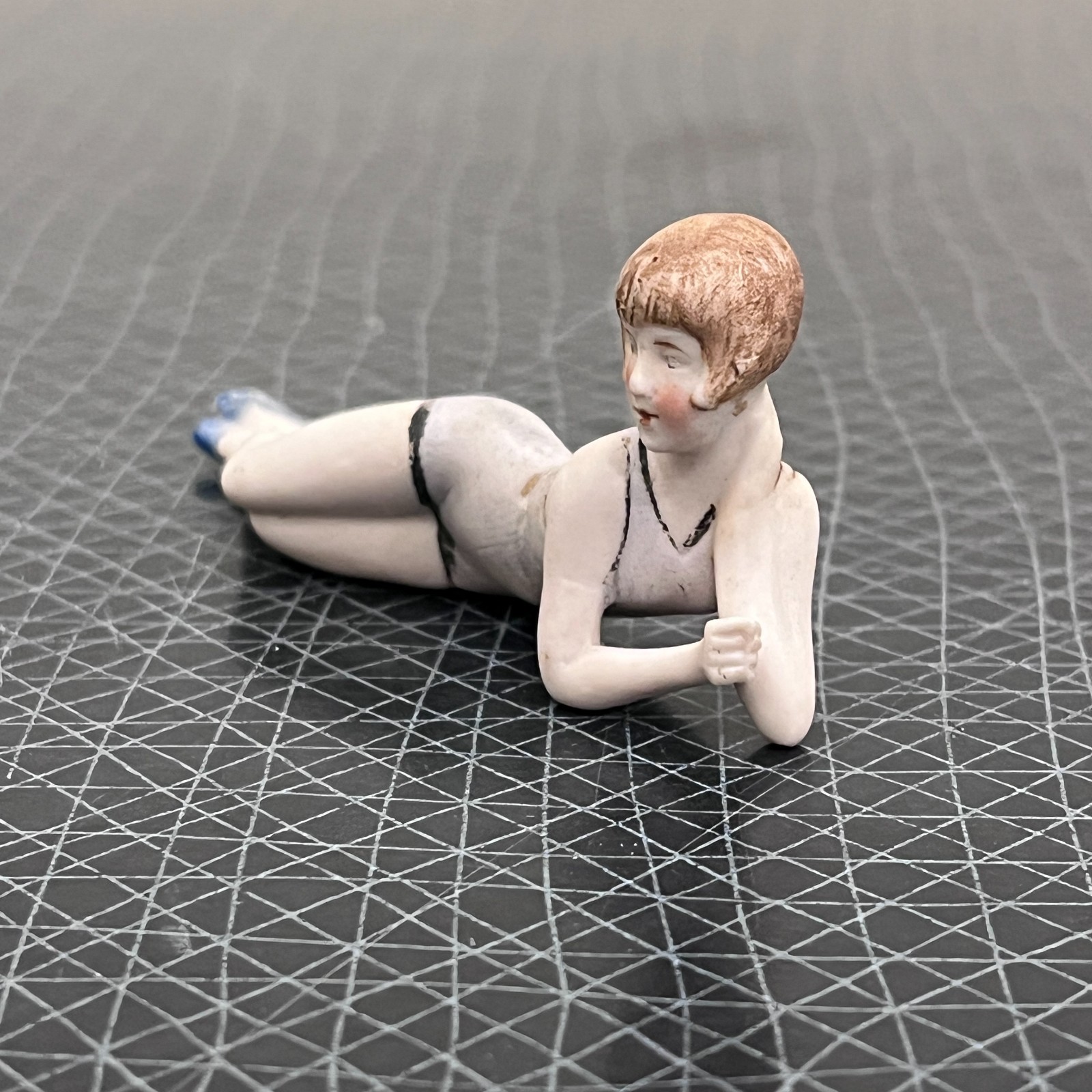 Antique German Art Deco Bisque Bathing Beauty Nude On Bed Germany Sp206