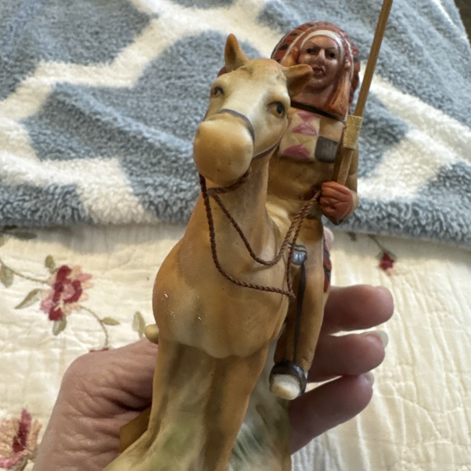 Ski Country Native American on Horse Ceramic Decanter 1978
