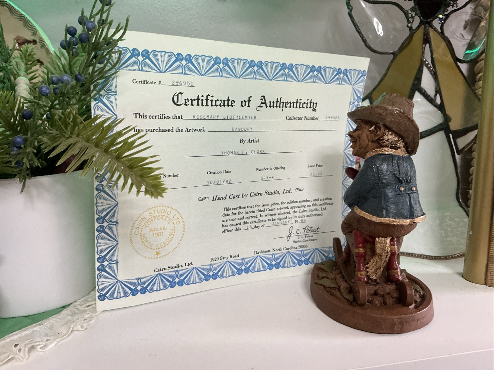 Tom Clark Gnome Banbury Rocking Horse #37 Cairn Studios 6″ Signed COA