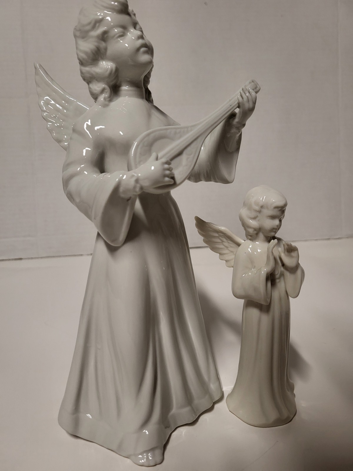 Rare Vintage Pair Dresden Germany Musical Angel Figurines Karl Heinz Klette