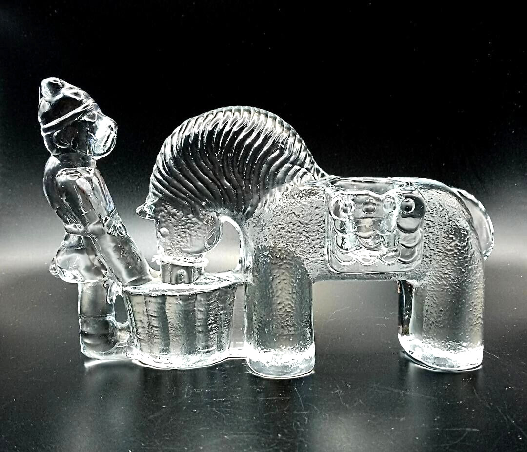Kosta Boda Sweden Bertil Vallien Glass Staffan Stalledräng Horse Candleholder