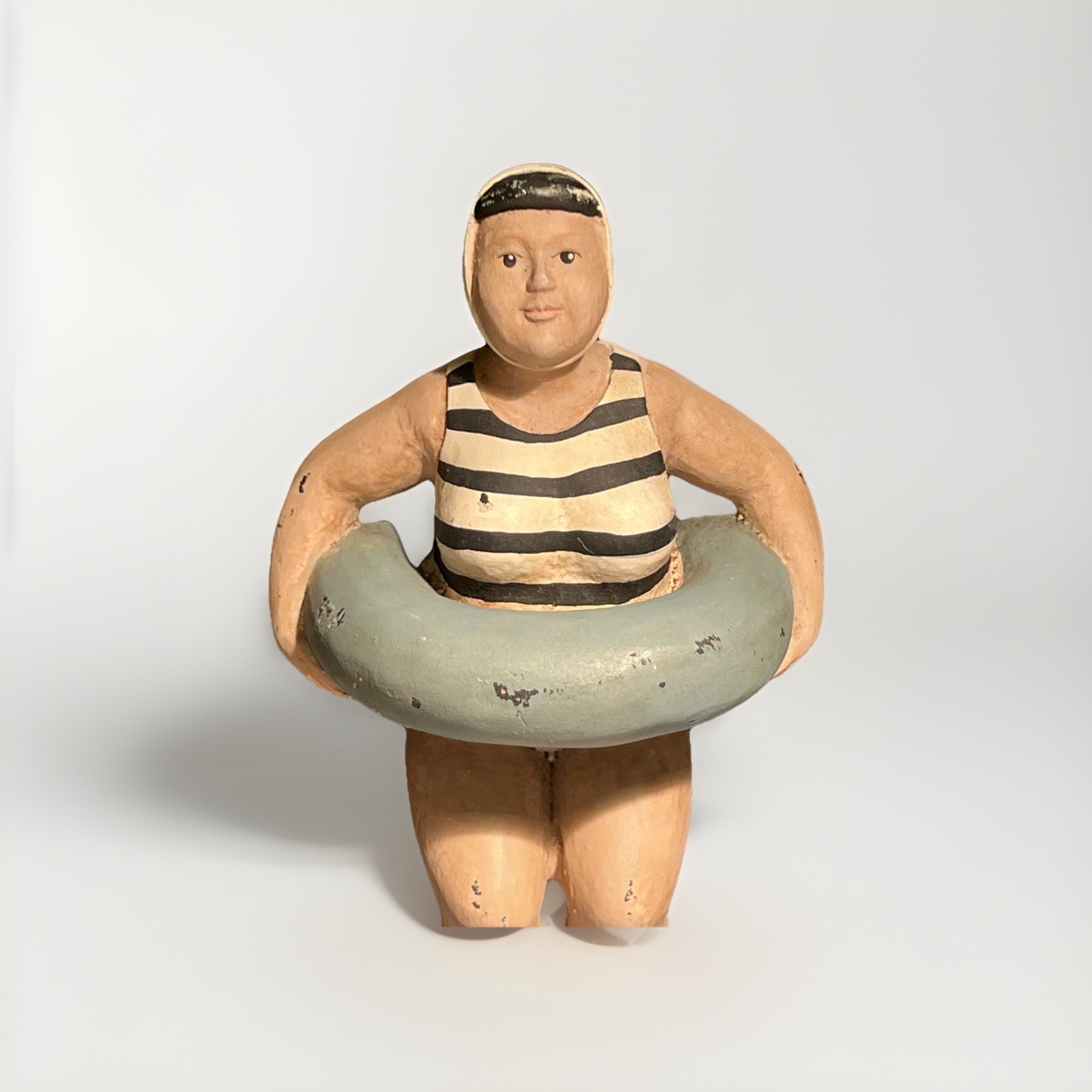 VTG MCM RETRO SCULPTURE: AMERICANA RETRO CHUBBY BATHER PALECEK ~1920s Swimsuit