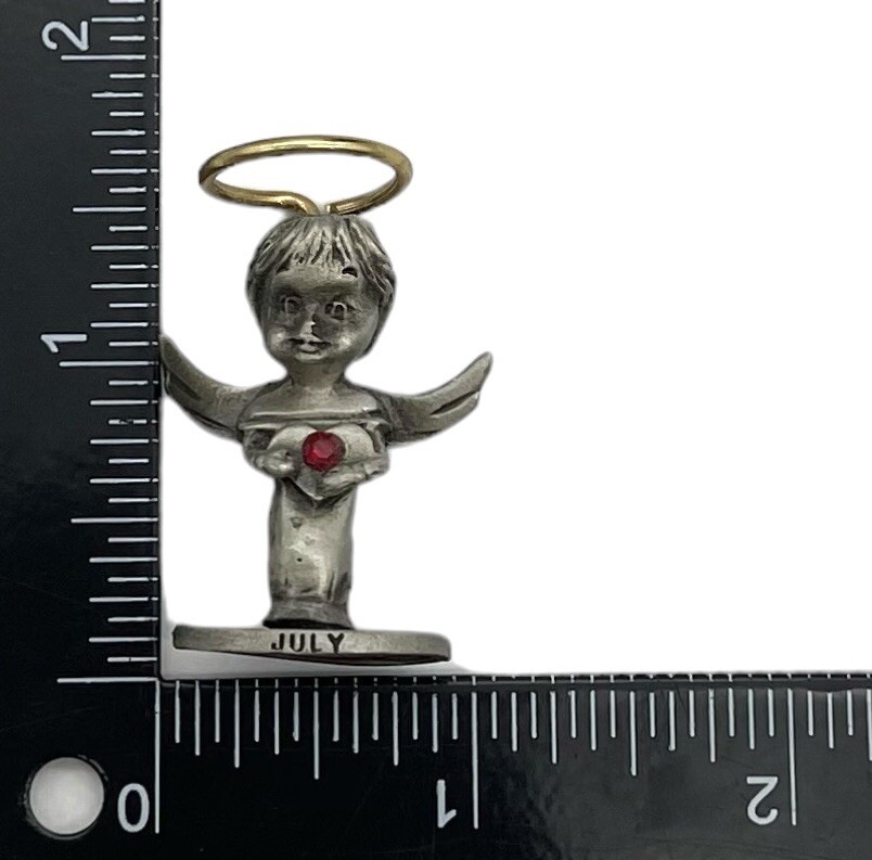 Adorable Miniature Pewter Birthstone Angel Of The Month July