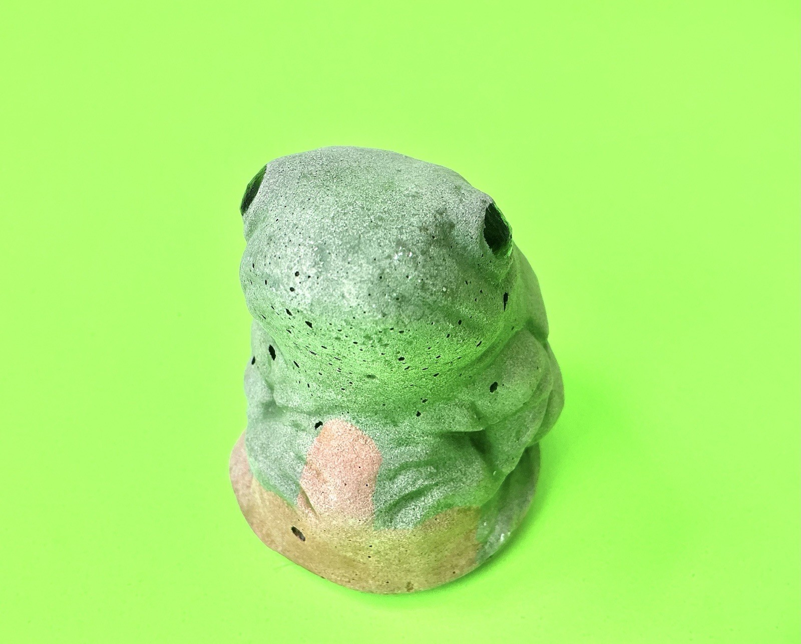 Cute Frog Sculpture 4” Vintage Decor Stone Like Material