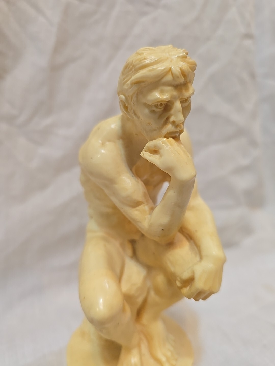 Vintage Signed A. Santini “Thinking Man” Sculpture Figurine Italy Handmade