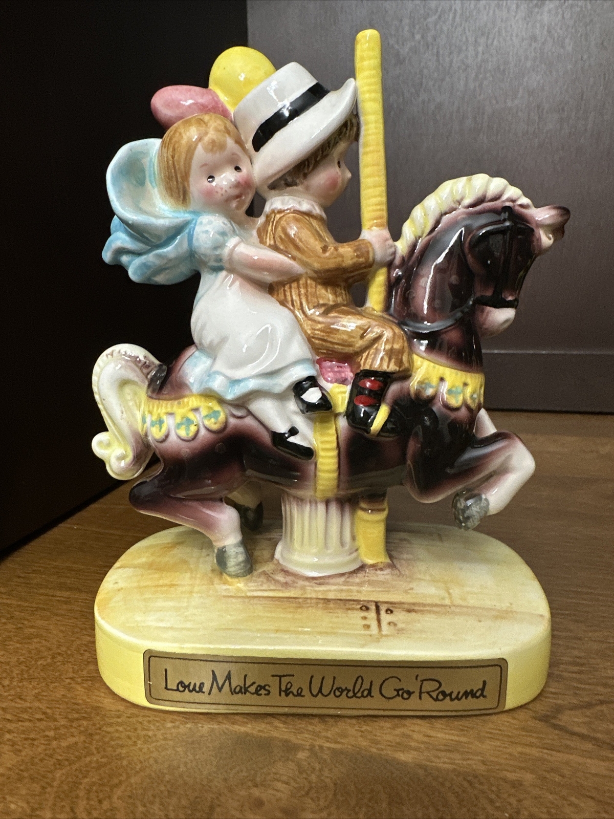 American Greetings Carousel Boy Girl Figurine Love Makes the World Go Around