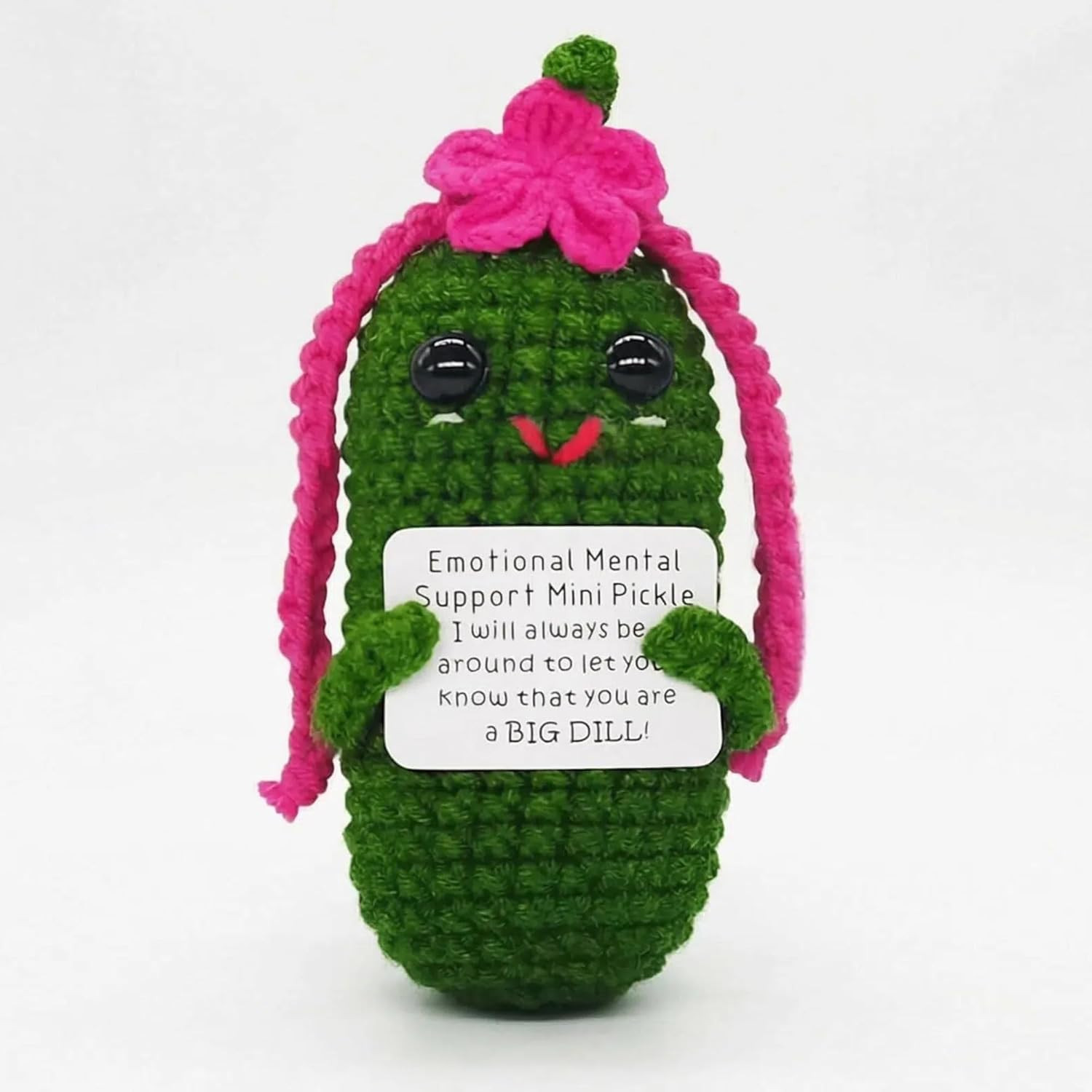 Crochet Pickle Gift with Encouraging Cards,Funny Gifts for Girls Women Teens,Val