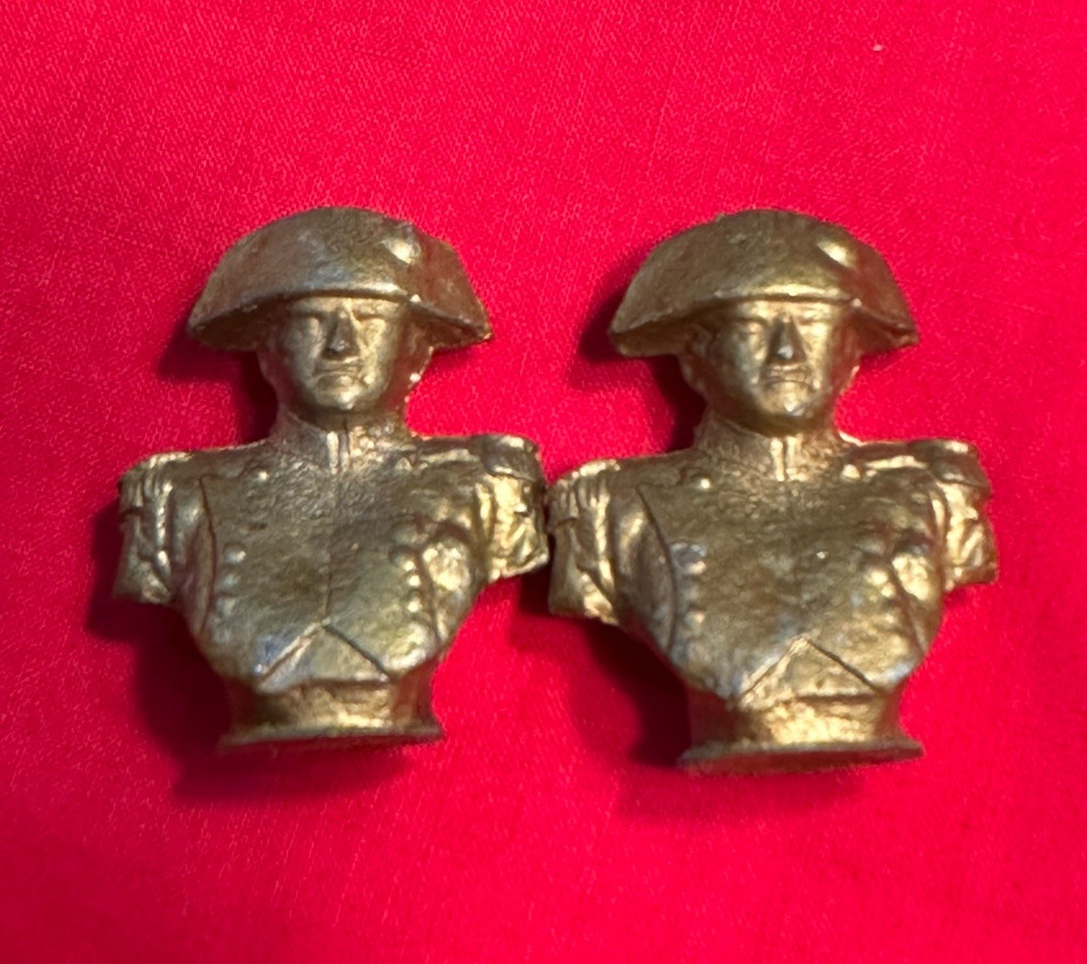 Vintage Miniature Napoleon Bust 1 3/8” Brass Or Cast Metal Heavy Weight Mini