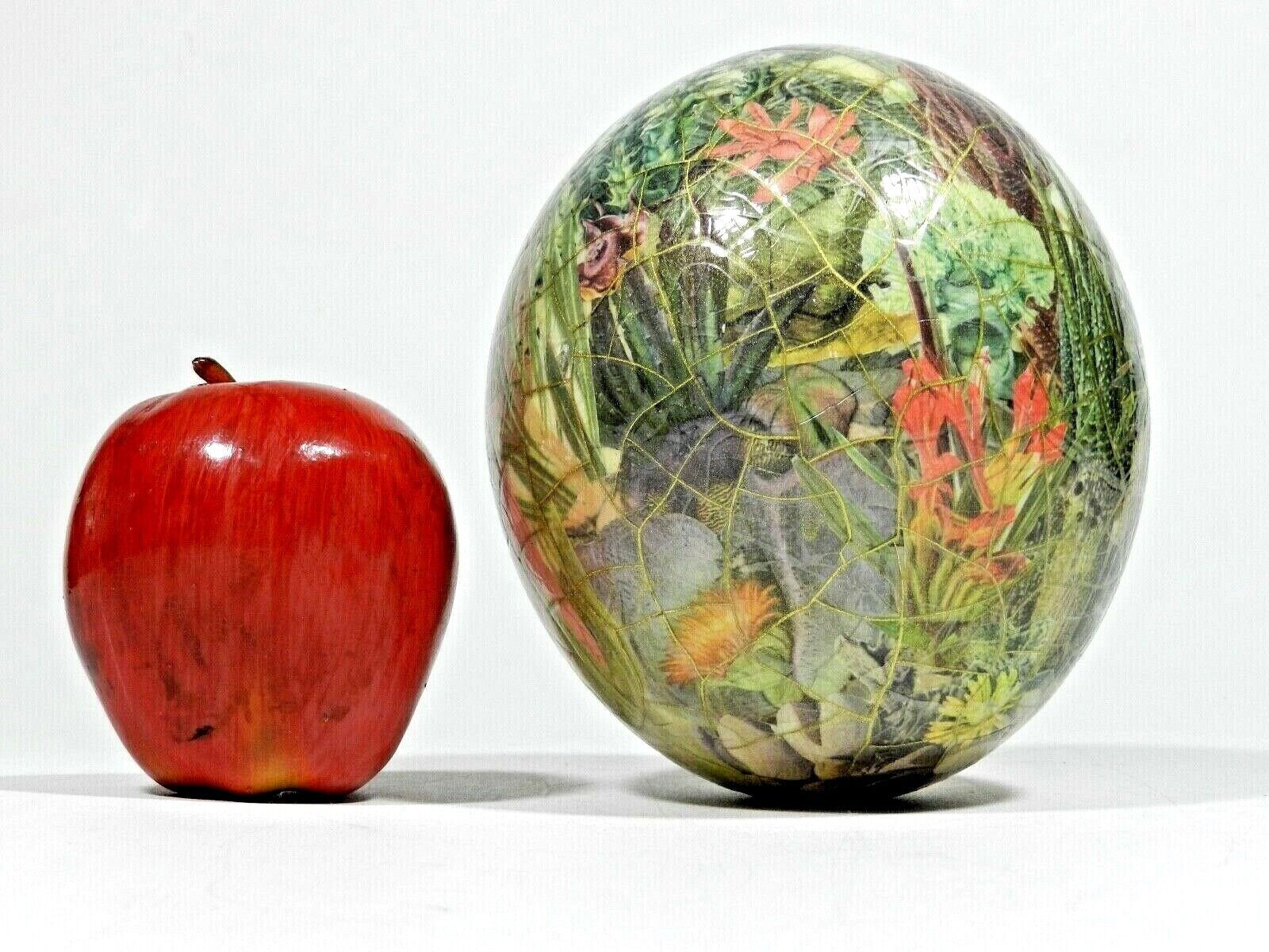 Decoupage Ostrich Egg With Stand