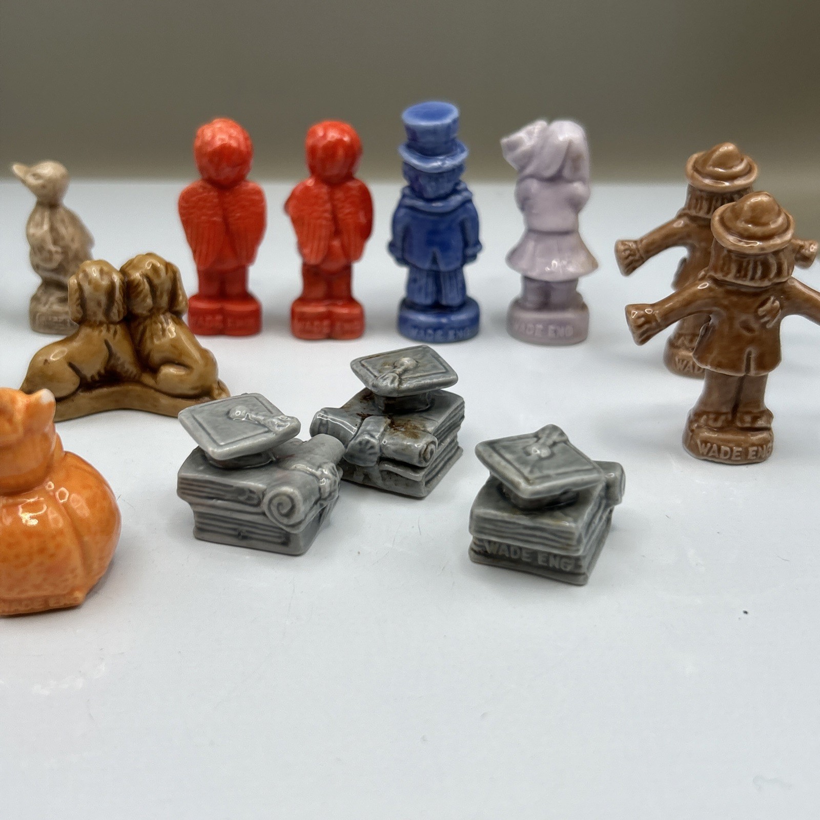 Wade Whimsies Ceramic Tea Figurine Large Lot of 22 Miniature England Vintage