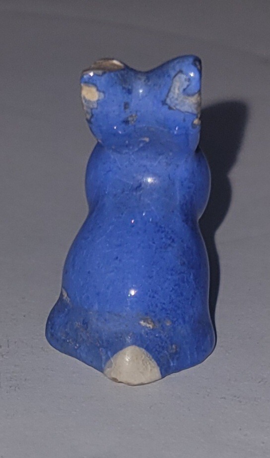 Vintage Miniature Made In England Blue Bunny Rabbit Figurine As/Is 1.25 X 0.5″