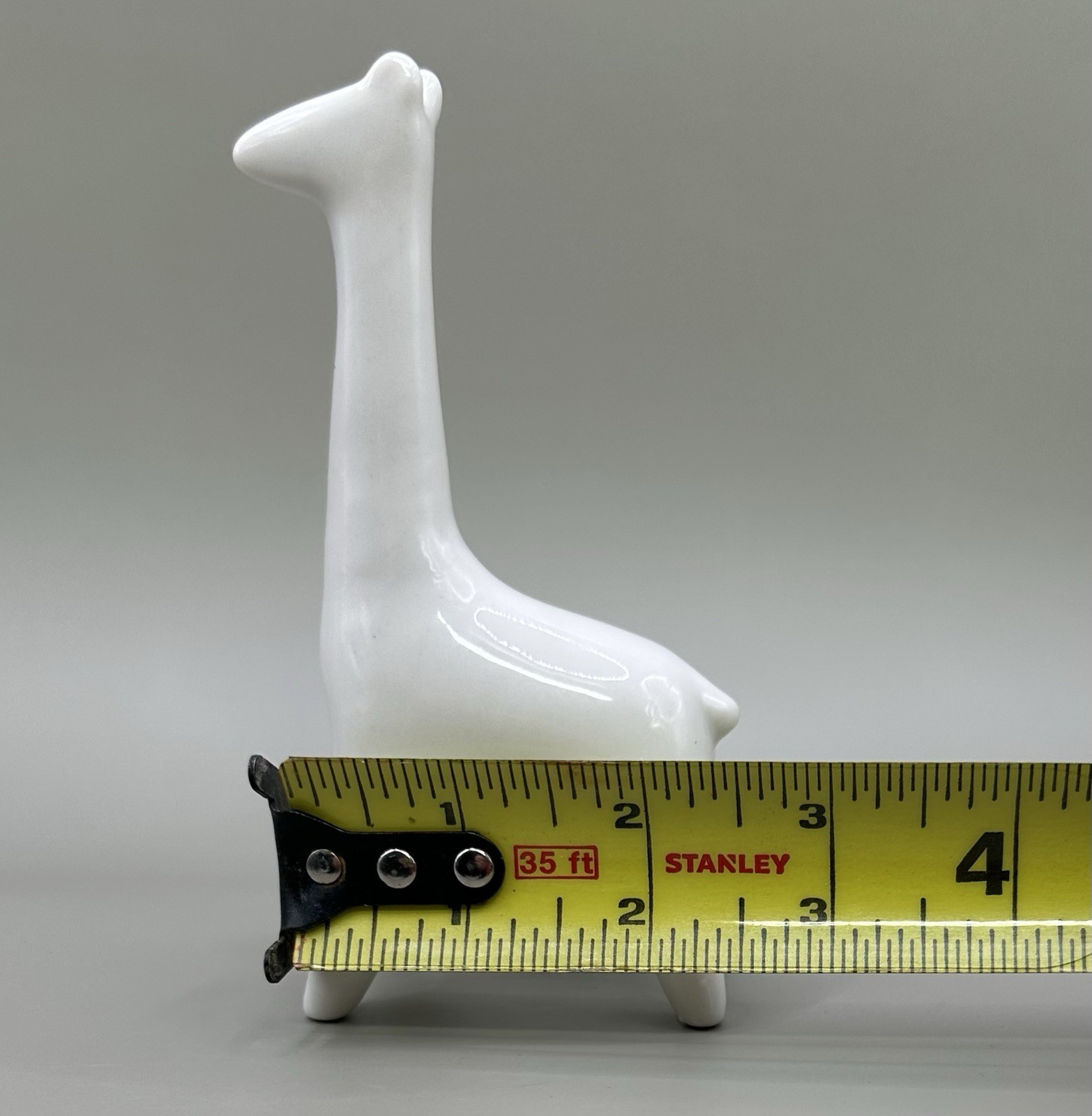 White Porcelain Giraffe Figurines Pair Minimalist Scandinavian Style