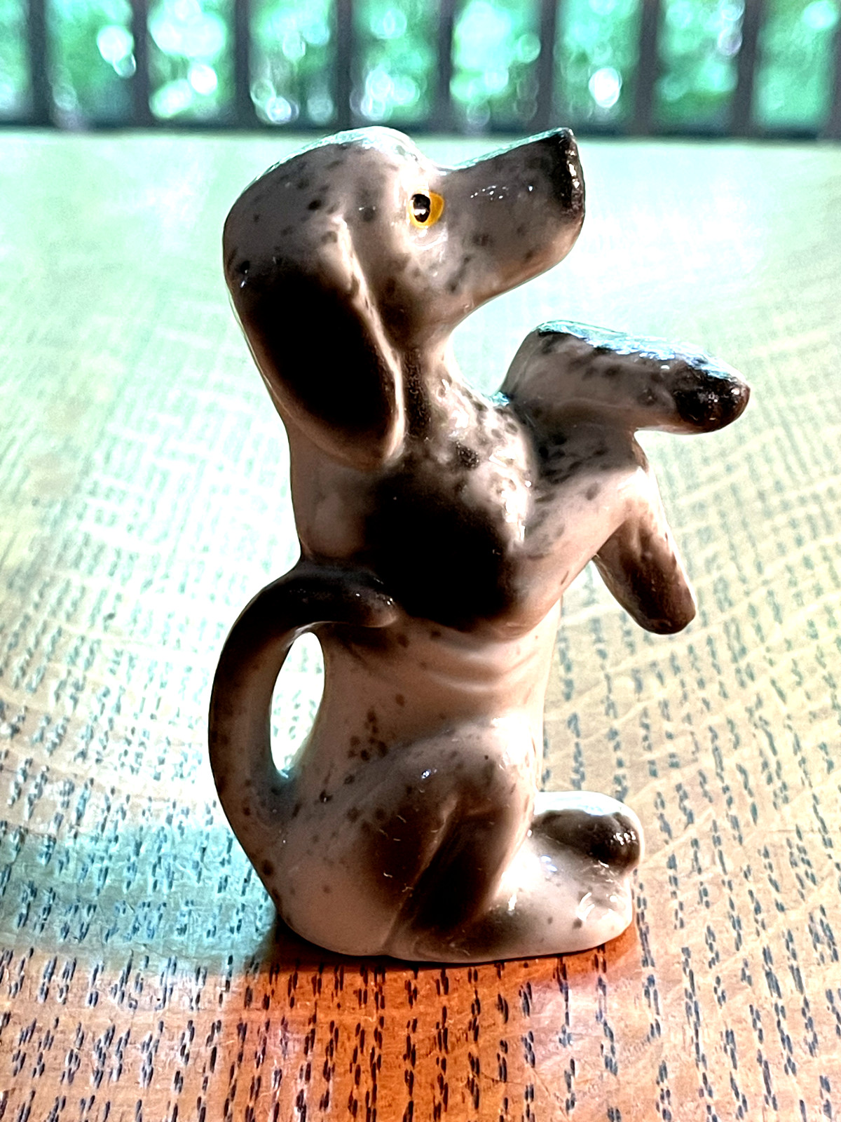 Vintage Rare Lifelike Dalmatian Porcelain Figurine With Life Like Eyes- Japan