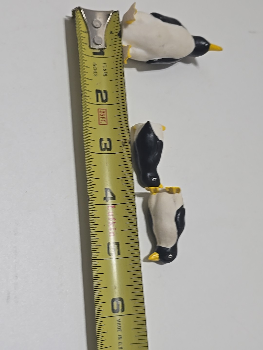 3 Penguin Figures. Black & White Tuxedo Mom + 2 Babies. Adelie VTG Miniature Acc