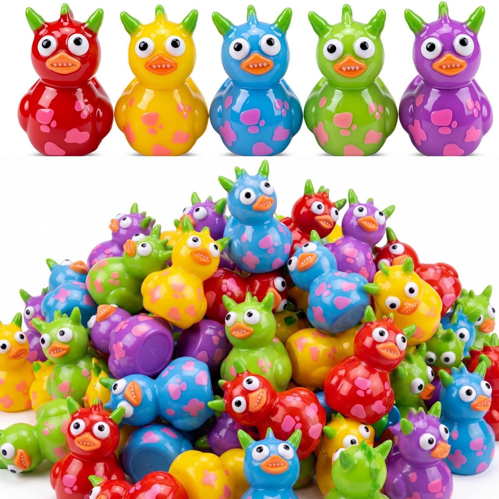 50 Pcs Mini Resin Monster Duck Tiny Resin Animals Miniature Duck Figures Bulk…