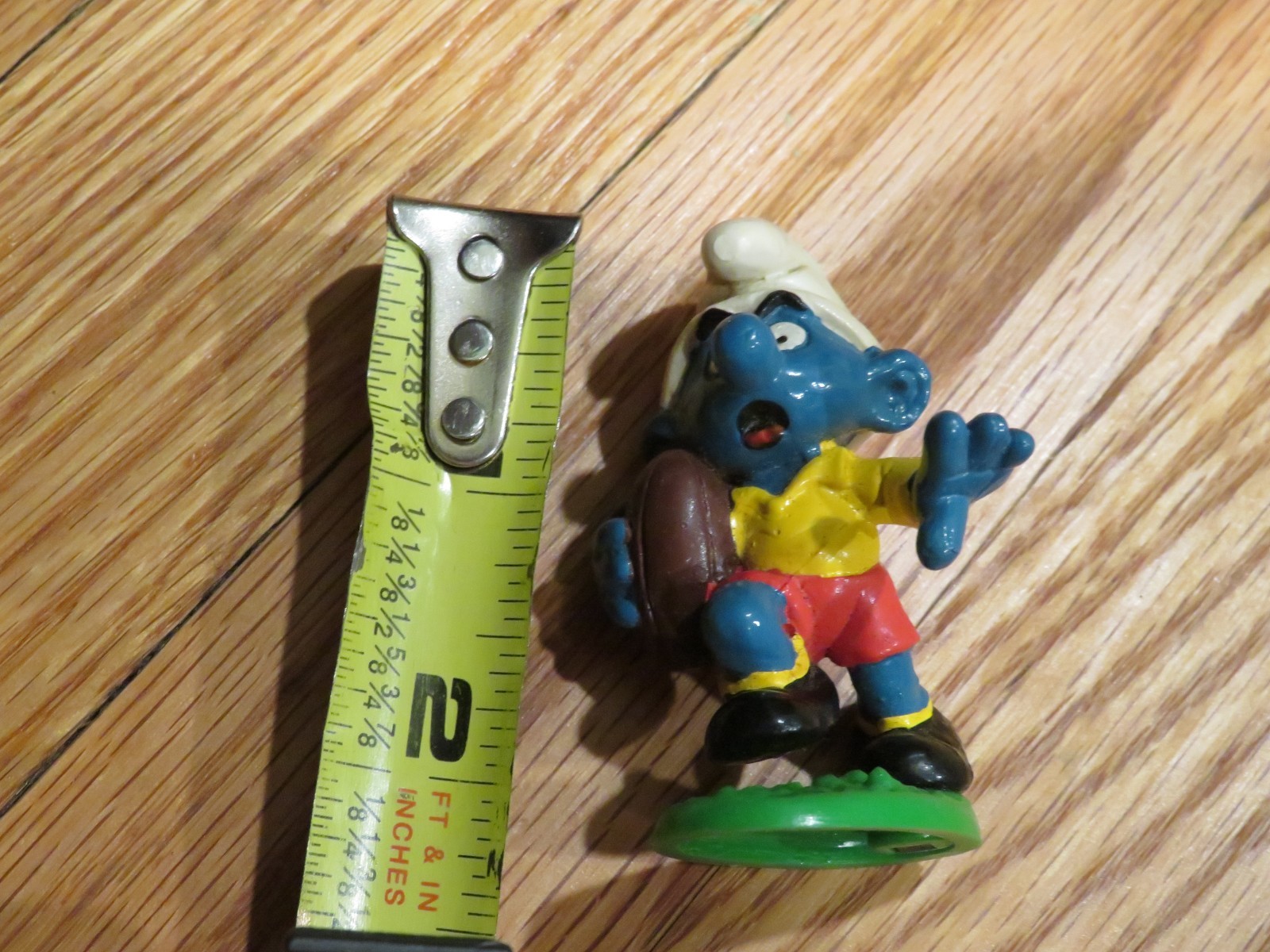 Vintage 1980’s Rugby Football Smurf Figurine