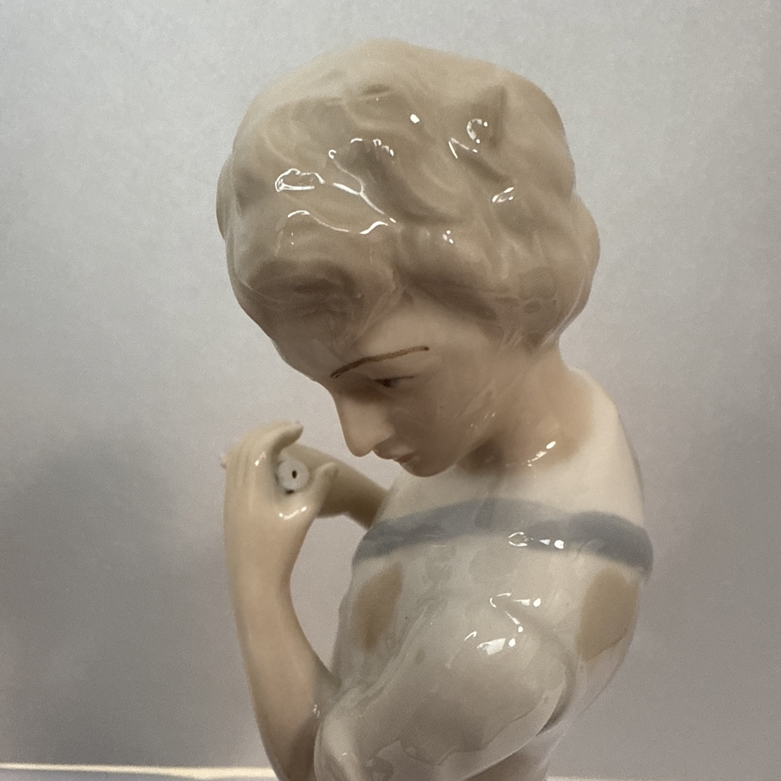 LLADRO CASCADES STYLE BOY WITH FLUTE Figurine 12.5” Damaged Flute