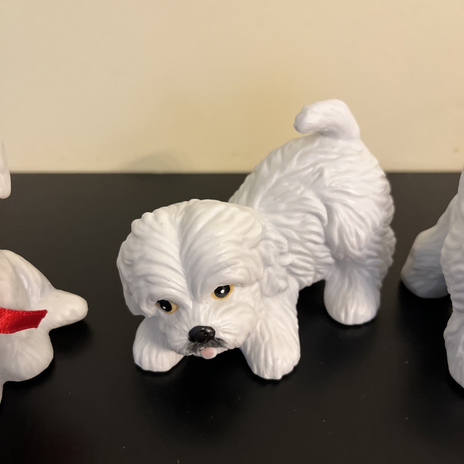 Vintage #1411 Homco Ceramic Dog Figurines Maltese Bichon Set of 3