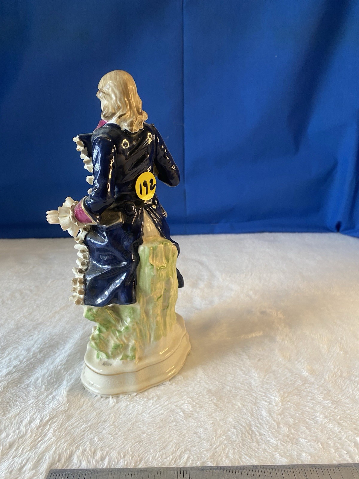 Genuine Dresden Figurine Dandy Gentleman Hand Painted Bisque Statue Rococo 9″