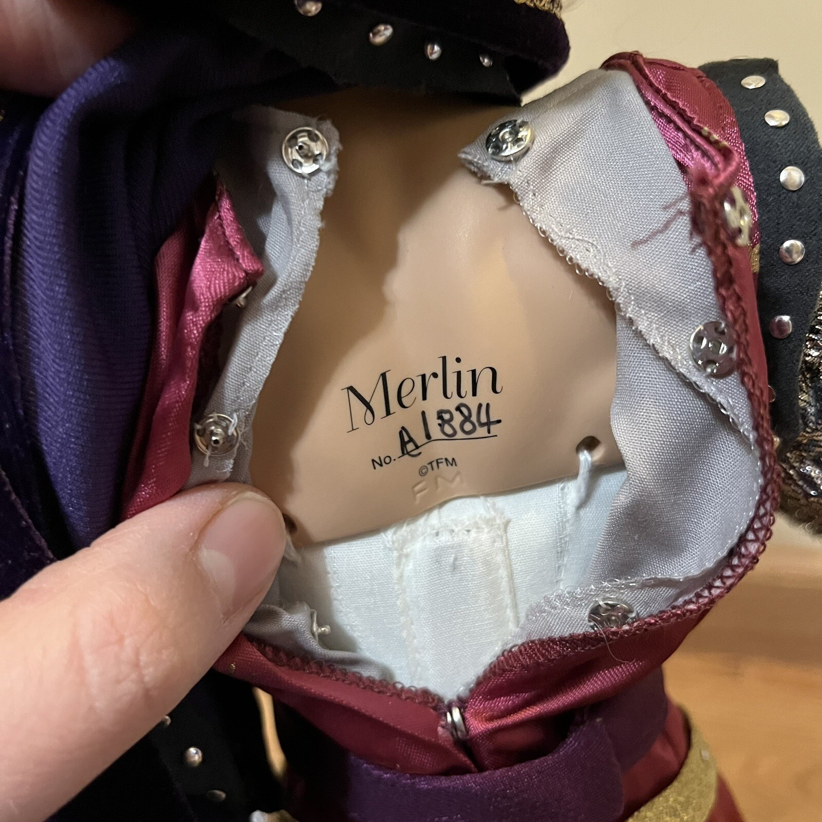 Franklin Mint Merlin Magician Wizard Camelot Series Porcelain Doll Hat Staff