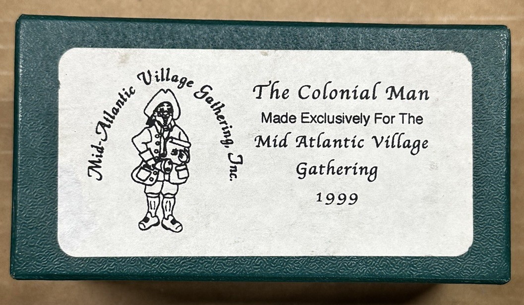 Mid Atlantic Village 1999 Gathering “The Colonial Man” Painted Metal Figure 2.5″