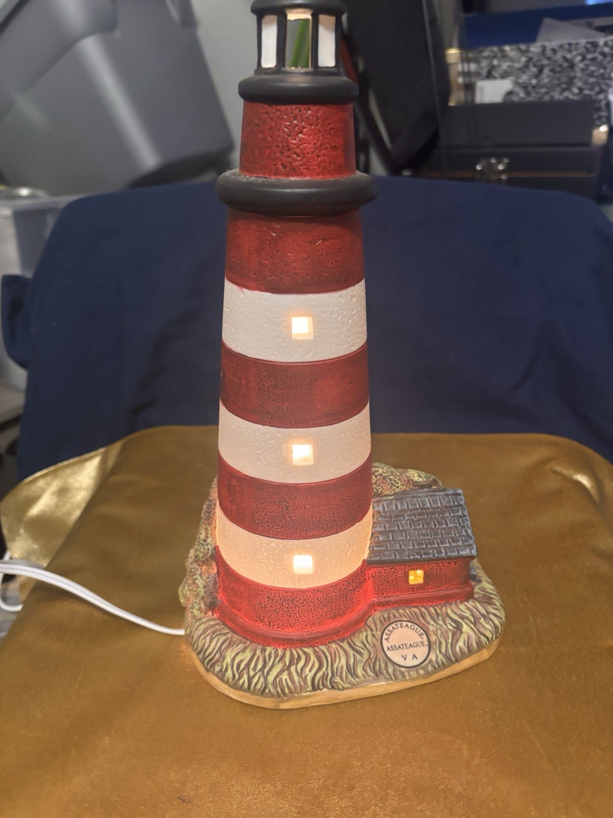 Vintage 1993 Geo. Z. Lefton 01192 Assateague Porcelain Lighthouse 6 1/2″ Coastal