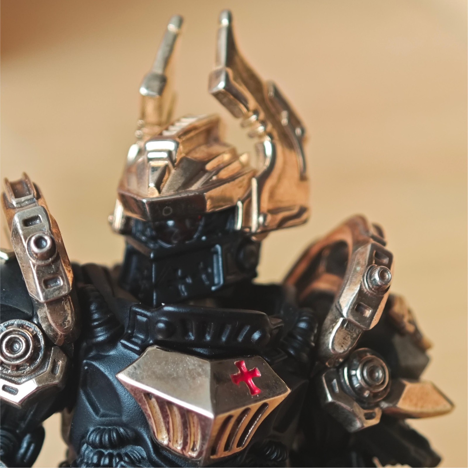 Mech Justicar Figurine in Blackened Bronze Metal Magnetic Miniature Gift for Men