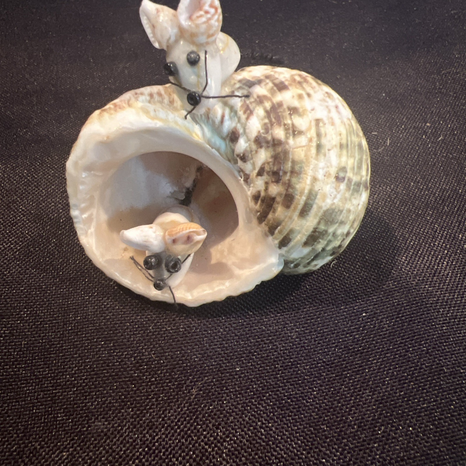 Seashell Mice Figurine Shell Animal Great Detail On Each Mouse