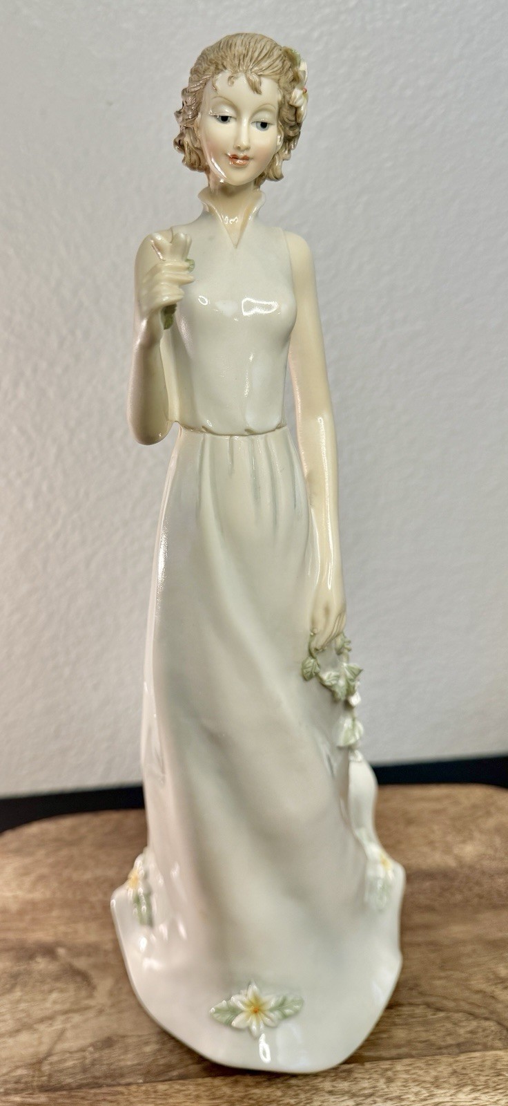 Seymour Mann Porcelain Lady Figurine 14” Floral Dress Woman Decor