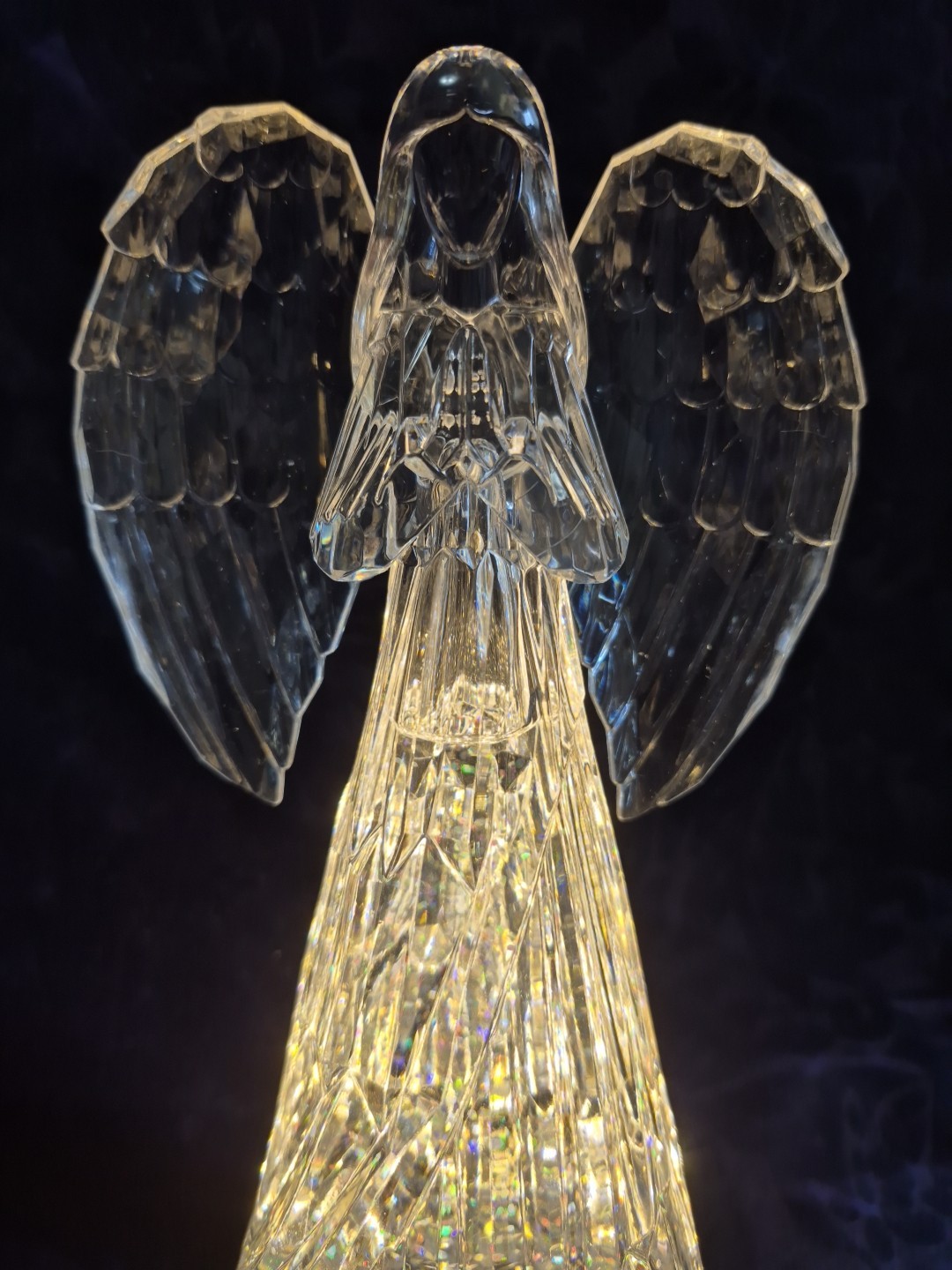 Cracker Barrel Silver & Acrylic Angel Glitter Globe Christmas Decor, Night Light