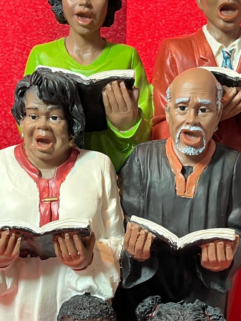 VTG 10″ AFRICAN AMERICAN CHURCH CHOIR FIGURINES