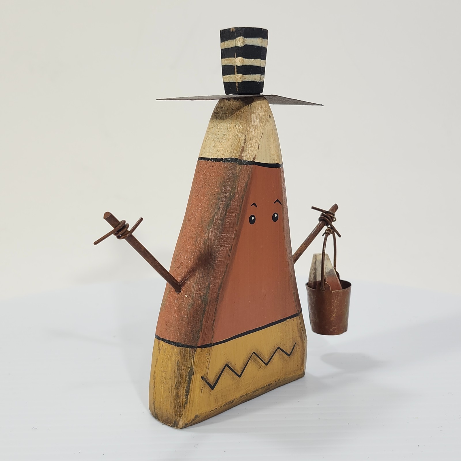 Primitives by Kathy Figurine Candy Corn Man Sitter Halloween Decor 5.5″ Wood Art