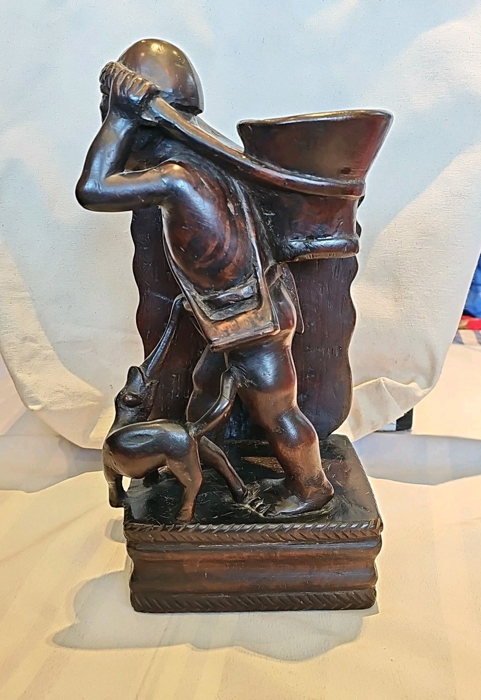 Igorot Philippines Vintage 1930 ‘ S Figural Bookends Pair Hand Carved Wood Luzon