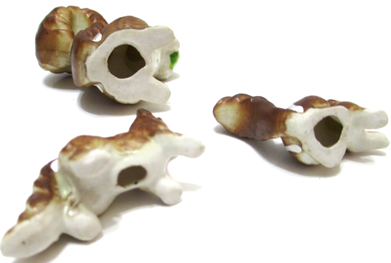 Vintage Bone China Miniature Squirrel Family SET OF 3 One with Nut 1 3/4″ Tall