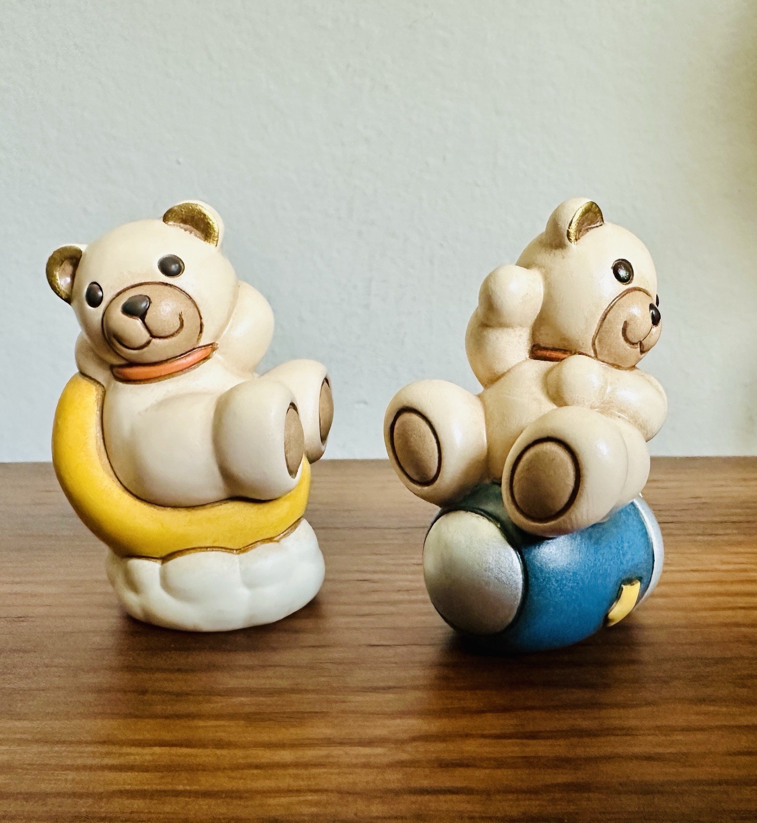 THUN Italy Teddy Astronaut Figurine Lot – Teddy on Moon & Rocket Mint Condition