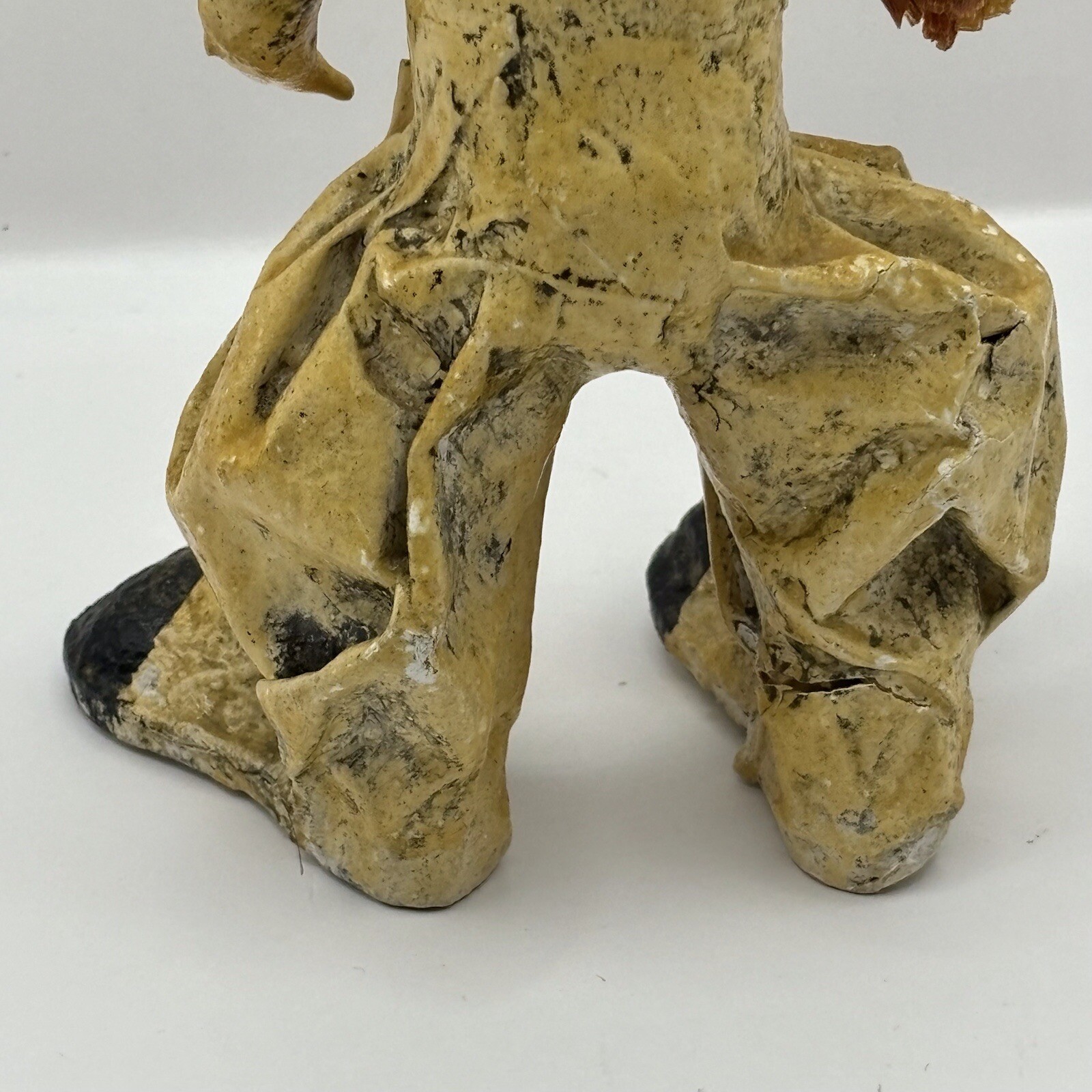 Unique Vintage Kitschy Creepy Circus Paper Mache Clown Folk art Hand Painted