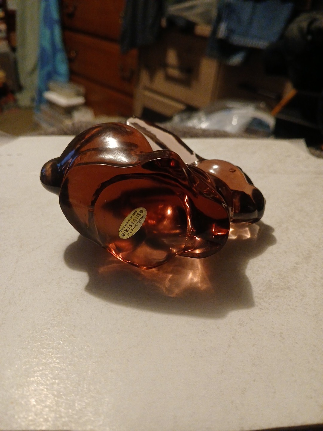 Silvestri Glass Amethyst Bunny Rabbit Solid Figurine