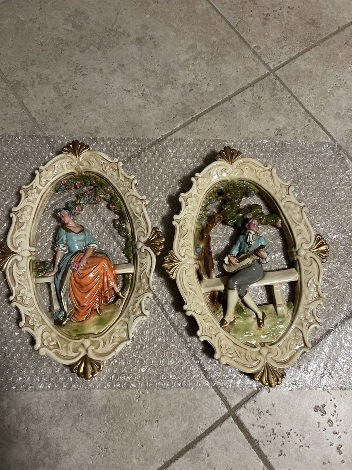 Victorian Couple Colonial Wall Hanging Art