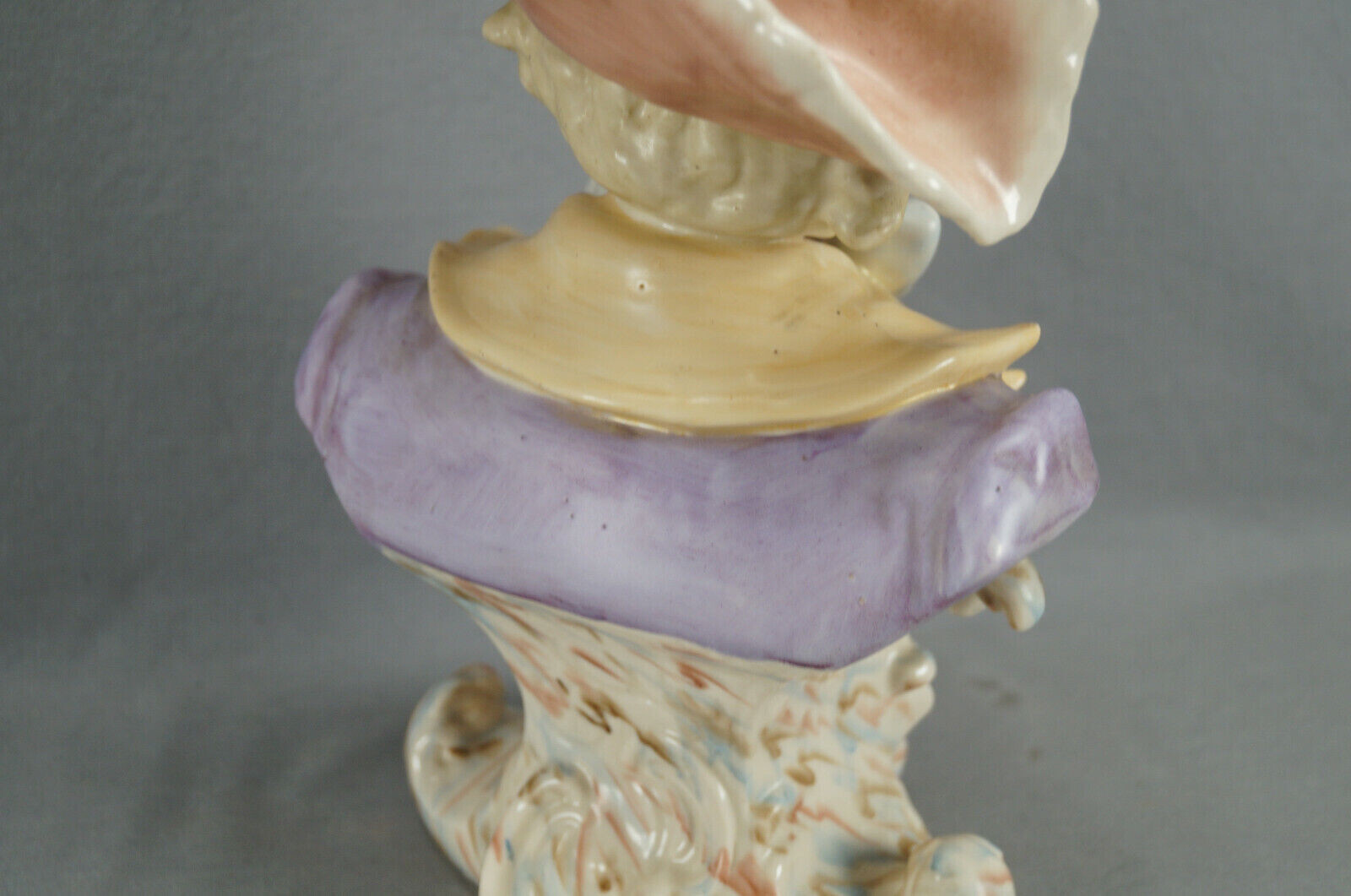 German Thuringia Hand Painted Georgian Gentleman Figurine Bust Circa 1880-1920