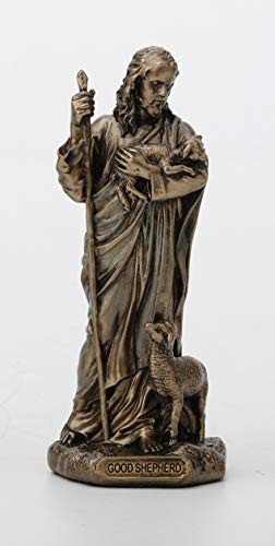 Veronese Design 3 3/8 Inch Jesus The Good Shepherd Cast Resin Hand Painted
