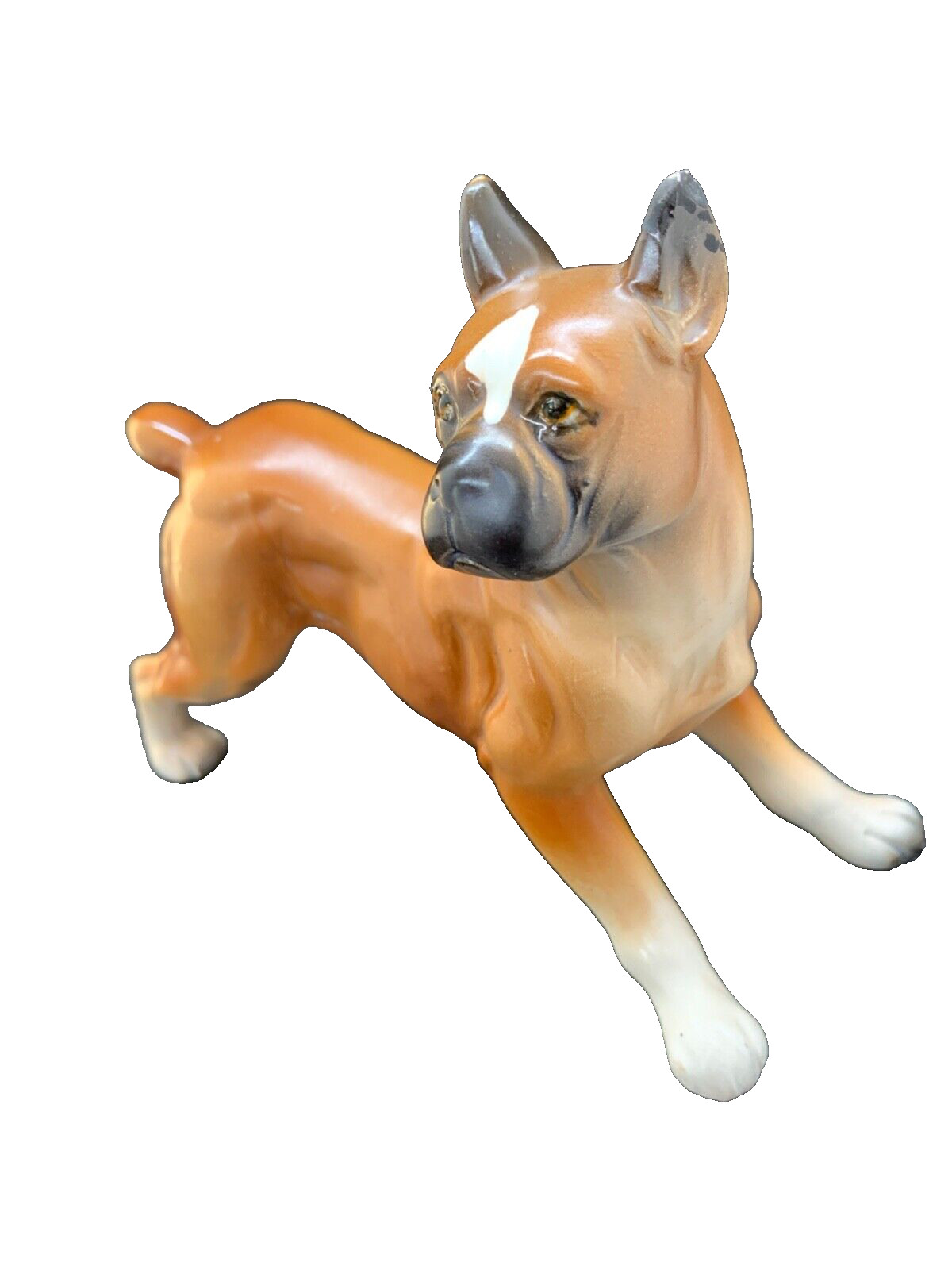 Vintage BOXER Dog Porcelain Figurine, 5″ tall