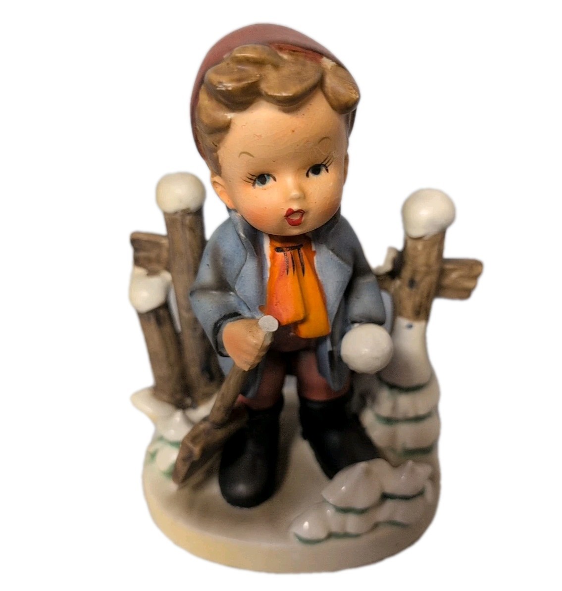Erich Stauffer 8218 Winter Child Figurine Vintage Snowballs Collectible